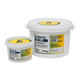 Лак полиуретановый двухкомпонентный MONOPOL PU 18W (цвет: бесцветный, фасовка 3,0 кг+0,46 кг)